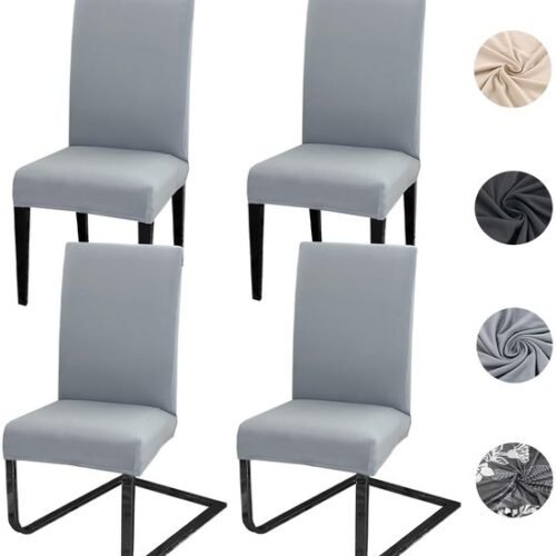 Unyqoos® Stijlvolle en Flexibele Stoelhoezen voor Diverse Gelegenheden, Set van 4 of 6, Lichtgrijs
