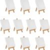 Unyqoos ® Complete Set van 10 Miniatuur Tafelezels met Canvas voor Creatieve Kunstprojecten