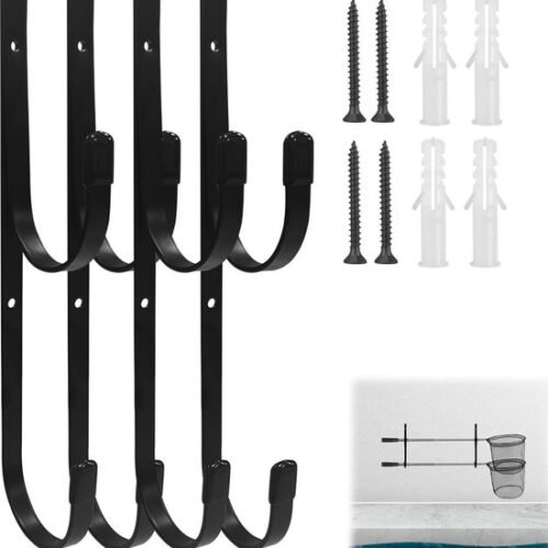550x586-28.jpg Unyqoos® Set van vier stevige dubbele wandhaken voor georganiseerde garageopslag