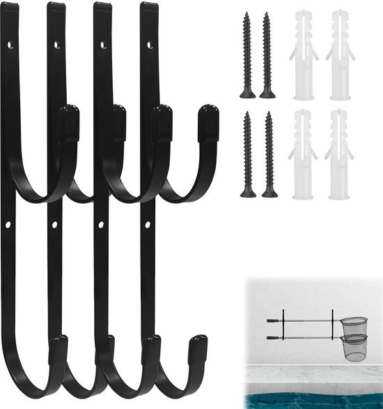 550x586-28.jpg Unyqoos® Set van vier stevige dubbele wandhaken voor georganiseerde garageopslag