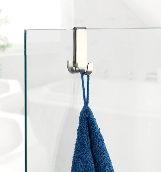 Unyqoos® Dubbele roestvrijstalen douchehaak voor praktisch ophangen van doucheaccessoires