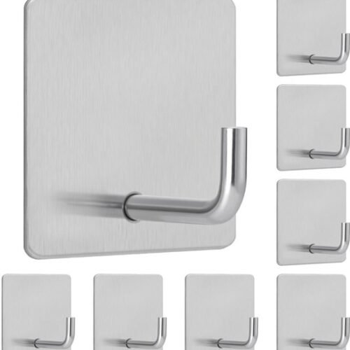 550x586-32.jpg Unyqoos® Set van 8 zelfklevende roestvrijstalen haken voor badkamer en keuken