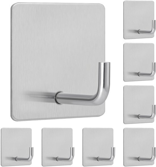 550x586-32.jpg Unyqoos® Set van 8 zelfklevende roestvrijstalen haken voor badkamer en keuken