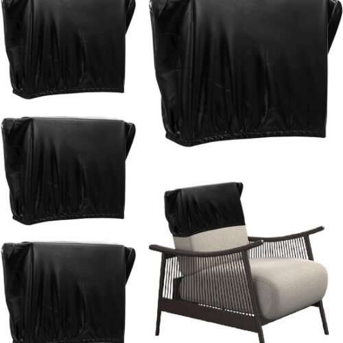 Unyqoos® Elastische stoelhoezen set van 4 voor eetkamer en kantoor in zwart