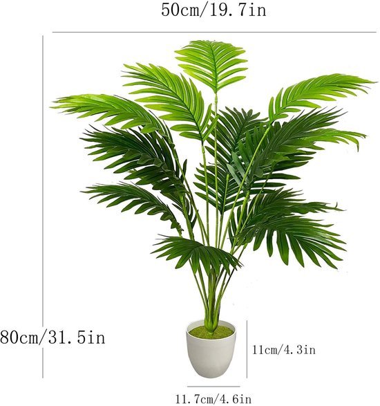 Unyqoos® Levensechte grote palm kunstplant voor huis en kantoor decoratie