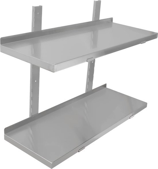 Unyqoos® Roestvrijstalen keukenwandrek voor efficiënte opslag in horeca en thuis
