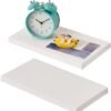 550x588-16.jpg Unyqoos® Set van twee witte zwevende wandplanken van massief eikenhout voor diverse ruimtes