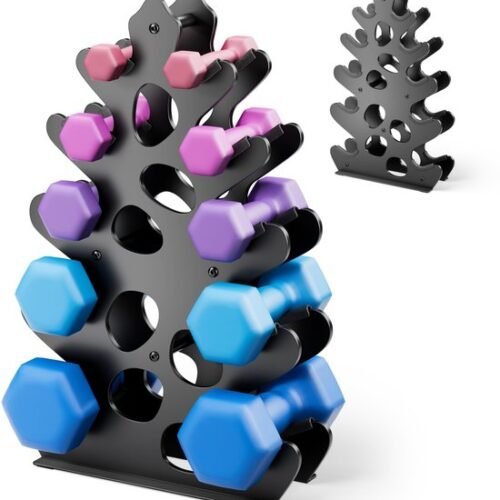 Unyqoos® Compacte en stijlvolle gewichtenstandaard met beschermende rubberen bekleding