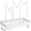 Unyqoos® Functionele houder voor snijplanken en deksels in compact wit ontwerp