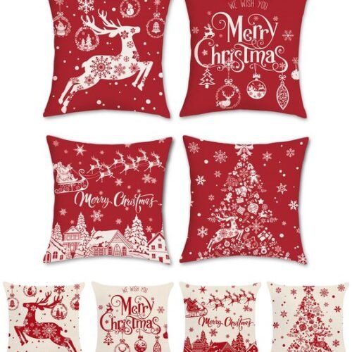 550x588-21.jpg Unyqoos® Set van 4 feestelijke kussenslopen met rendiermotief voor kerstdecoratie