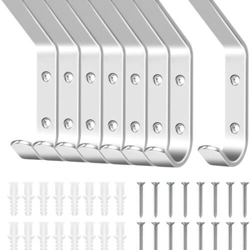 550x588-22.jpg Unyqoos® Set van 8 veelzijdige zilverkleurige wandhaken voor diverse ruimtes