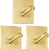 Unyqoos® Zelfklevende Roestvrijstalen Handdoekhaken voor Badkamer en Keuken - Gouden Set van 3 Stuks