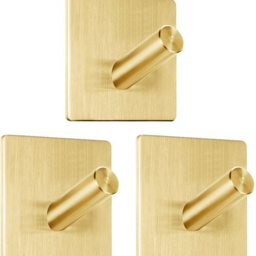 550x588-25.jpg Unyqoos® Zelfklevende Roestvrijstalen Handdoekhaken voor Badkamer en Keuken - Gouden Set van 3 Stuks