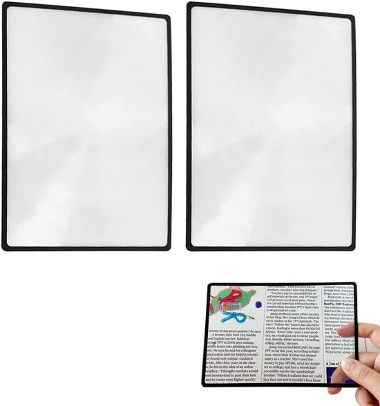 Unyqoos® Lichtgewicht en draagbare rechthoekige leesloep met Fresnel lens voor ouderen