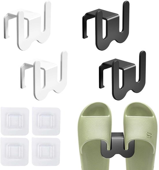 Unyqoos® Zelfklevende en ruimtebesparende schoenenhouders voor wandmontage in huis