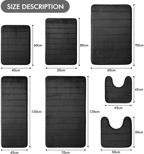 550x589-8.jpg Unyqoos® Comfortabele en Absorberende Douchemat van Traagschuim met Antislip Eigenschappen voor Badkamer