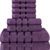 Unyqoos ® Luxueuze 8-delige Handdoekenset van Zacht Katoen met Ophanglus voor Bad, Keuken en Spa