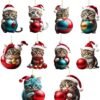 Unyqoos® Set van 10 Acryl Katten Ornamenten voor Kerstboom en Interieurdecoratie