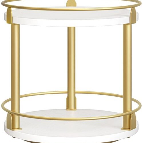 Unyqoos® Compact en stijlvol draaibaar kruidenrek met twee niveaus voor keuken en tafel