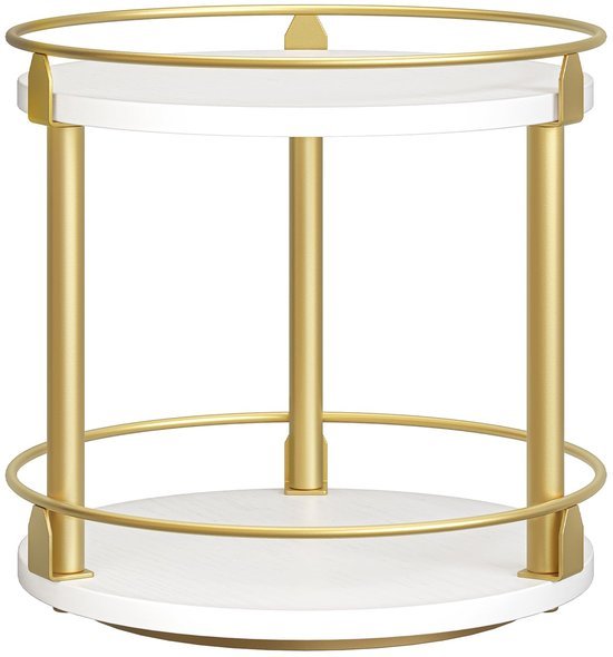 Unyqoos® Compact en stijlvol draaibaar kruidenrek met twee niveaus voor keuken en tafel