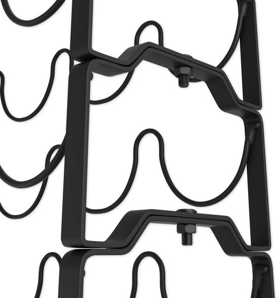 Unyqoos® Stijlvol metalen wijnrek met ruimte voor zestien flessen en compact ontwerp