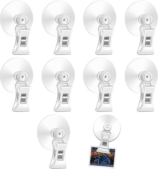 550x590-23.jpg Unyqoos® Set van 10 veelzijdige transparante zuignapclips voor diverse toepassingen