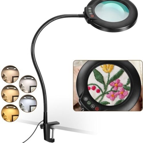 Unyqoos® Handenvrij tafelvergrootglas met flexibele zwanenhals en led-verlichting