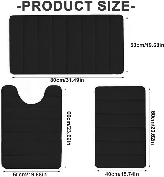 550x591-12.jpg Unyqoos® Zacht en comfortabel 3-delig badmatten set met antislip en snelle droging