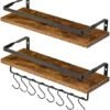 Unyqoos ® Stijlvolle Zwevende Wandplanken Set met Handdoekhouder voor Diverse Ruimtes