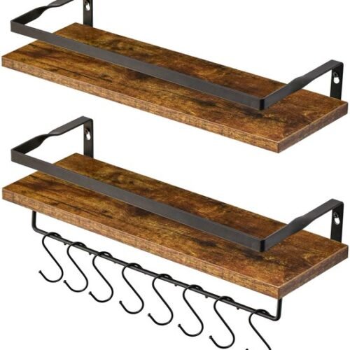 Unyqoos ® Stijlvolle Zwevende Wandplanken Set met Handdoekhouder voor Diverse Ruimtes