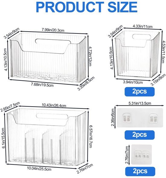 550x591-23.jpg Unyqoos® Vierdelige set zelfklevende opbergdozen voor keukenkast en wandmontage