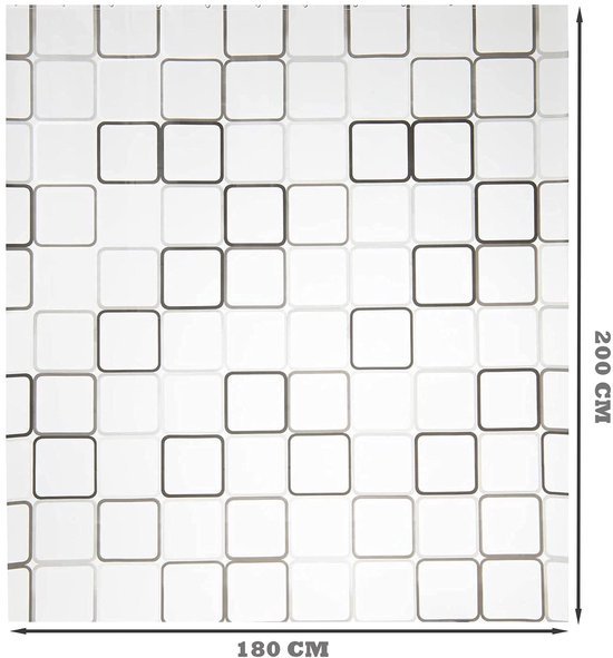 Unyqoos® Waterdicht en Schimmelwerend Douchegordijn met Ringen voor Badkamer 180x200 cm