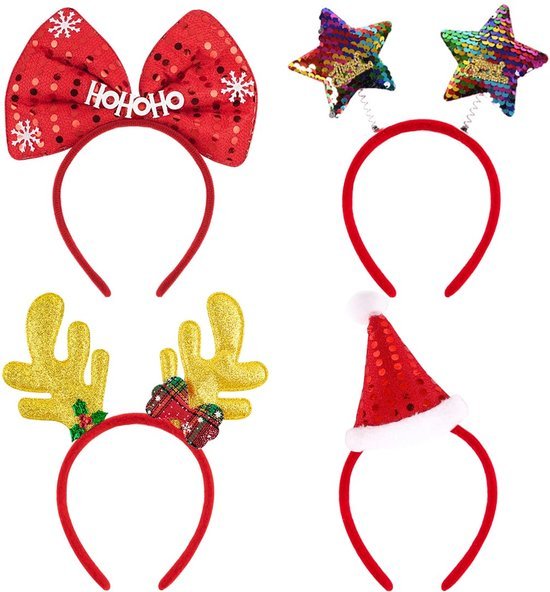Unyqoos® Feestelijke Haarbandenset voor Kerstmis met Rendier en Sneeuwpop Designs