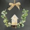 Unyqoos® Decoratieve metalen ring met LED-verlichting en eucalyptusblaadjes voor sfeervolle decoratie