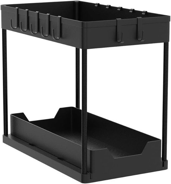 550x592-17.jpg Unyqoos® Uittrekbare Spoelkastorganizer Met 16 Haken Voor Onder Wastafel, Set Van 2 Stuks, Zwart