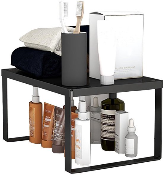 Unyqoos ® Veelzijdig Roestvrijstalen Stapelbaar Organisatierek voor Keuken en Badkamer, Maat M