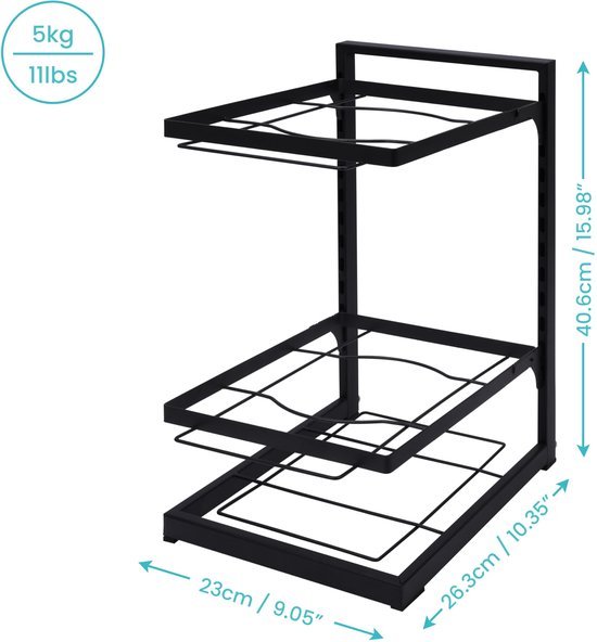 Unyqoos ® Pannenrek met Verstelbare Hoogtes en Stabiele Opstelling voor Keukenorganisatie