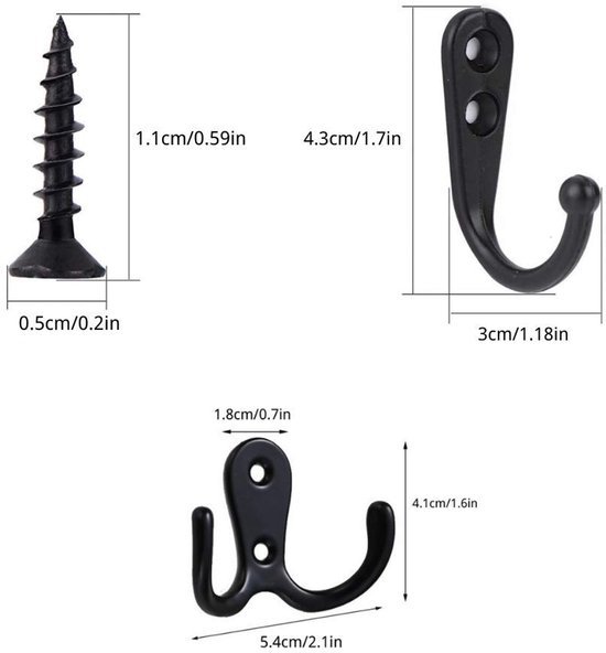 550x592-22.jpg Unyqoos® Set van 20 stevige vintage haken voor diverse ophangmogelijkheden in huis