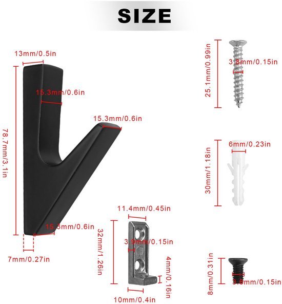 550x592-25.jpg Unyqoos® Set van 6 stijlvolle muurhaken voor diverse ruimtes in huis