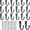Unyqoos® Zwarte wandhaken set van 20 stuks met schroeven voor diverse toepassingen