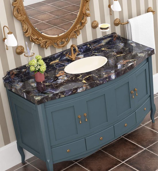 Unyqoos® Waterdichte marmerlook plakfolie zwart goud blauw voor keuken en meubels