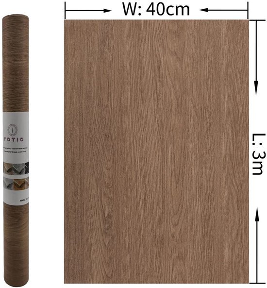 Unyqoos® Waterbestendige Bruine Houtnerf Zelfklevende Plakfolie voor Meubel- en Woondecoratie