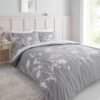 Unyqoos® Enkel Dekbedovertrek Set met Bloemenprint en Kussenslopen in Roze en Grijs
