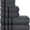 Unyqoos® Zachte en Luxe Handdoekenset van Hoogwaardig Katoen voor Optimaal Comfort in Houtskoolgrijs