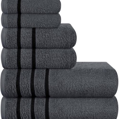 550x594-22.jpg Unyqoos® Zachte en Luxe Handdoekenset van Hoogwaardig Katoen voor Optimaal Comfort in Houtskoolgrijs