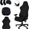 Unyqoos® Rekbare stoelhoes set voor gaming- en bureaustoelen met armleuningbescherming