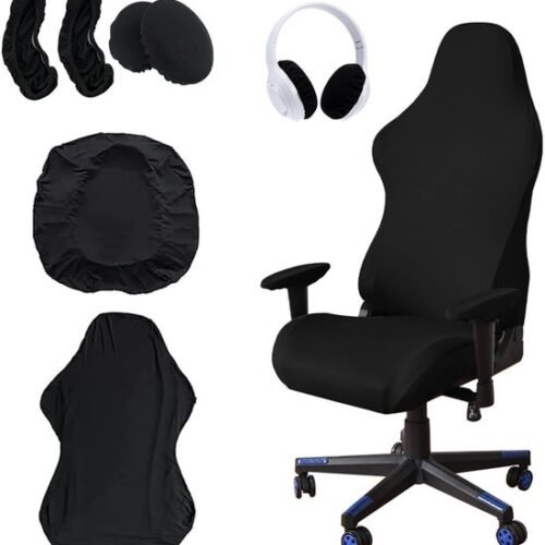 Unyqoos® Rekbare stoelhoes set voor gaming- en bureaustoelen met armleuningbescherming