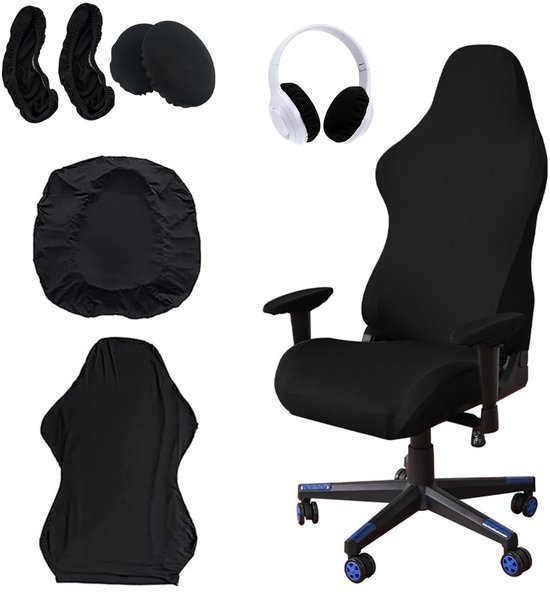 Unyqoos® Rekbare stoelhoes set voor gaming- en bureaustoelen met armleuningbescherming