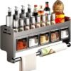 550x595-17.jpg Unyqoos® Wandrek voor kruiden en specerijen met keukenrolhouder en opbergbakken