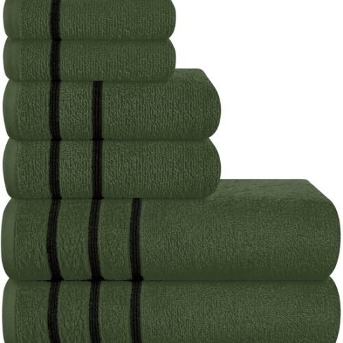 550x595-8.jpg Unyqoos® Verwen Jezelf Met Deze Luxe Olijfgroene Handdoekenset van 100% Katoen voor Ultiem Comfort